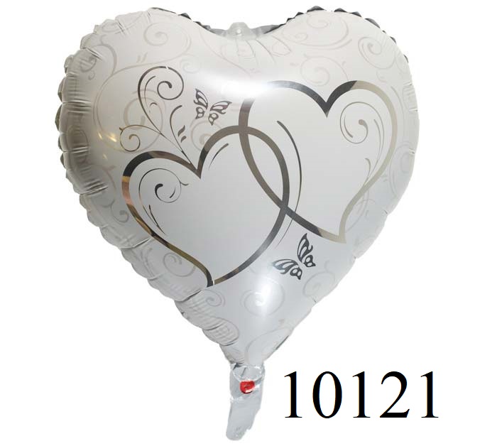 18 Love Balloon Light Grey W Silver Hearts 10121 Upfun 