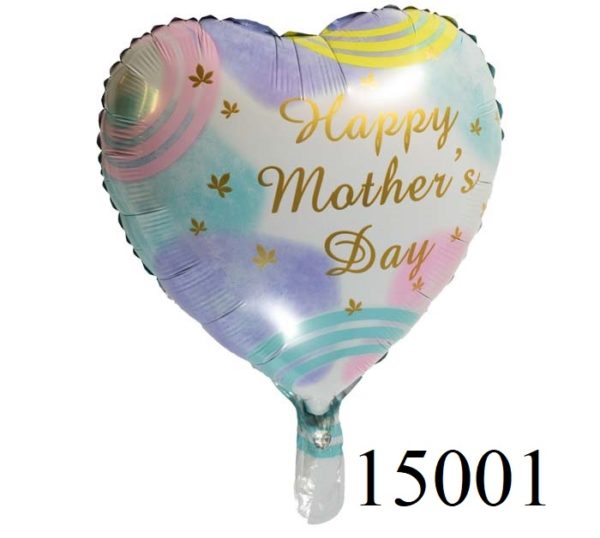 18" Mother Day Balloon, Gold Words, Happy Mother Day (15001)
